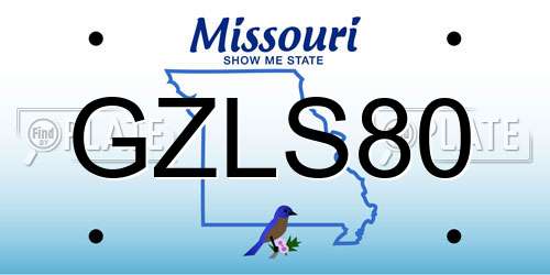 GZLS80 Missouri License Plate