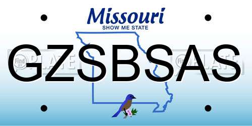 GZSBSAS Missouri License Plate