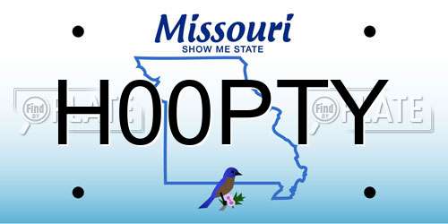 H00PTY Missouri License Plate