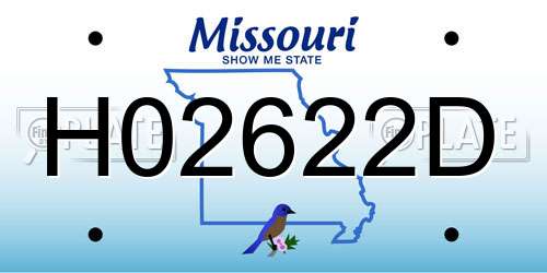 H02622D Missouri License Plate