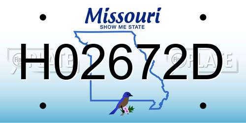 H02672D Missouri License Plate