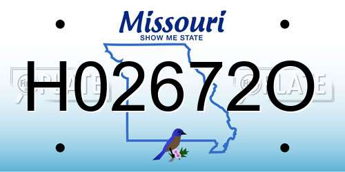 H02672O Missouri License Plate