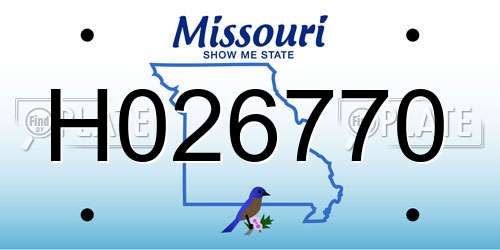 H026770 Missouri License Plate