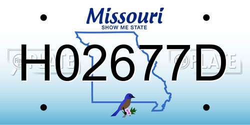 H02677D Missouri License Plate