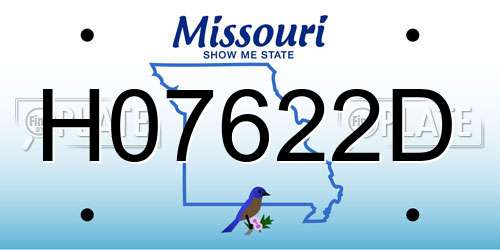 H07622D Missouri License Plate
