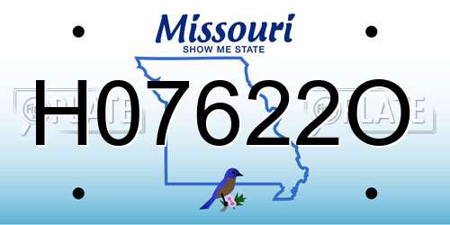 H07622O Missouri License Plate