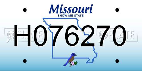 H076270 Missouri License Plate
