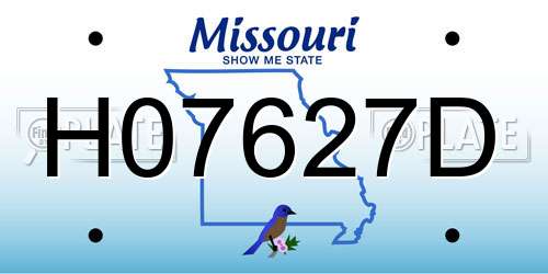 H07627D Missouri License Plate