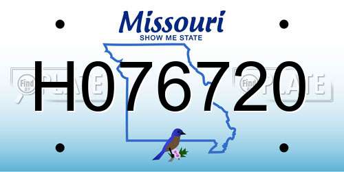 H076720 Missouri License Plate