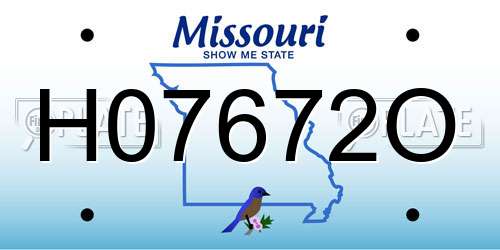 H07672O Missouri License Plate