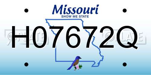H07672Q Missouri License Plate