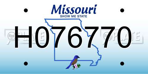 H076770 Missouri License Plate