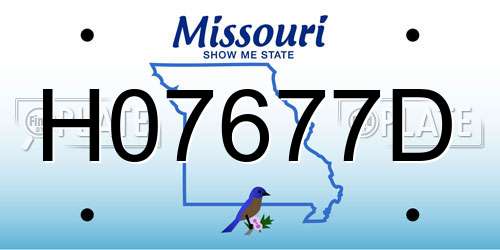 H07677D Missouri License Plate