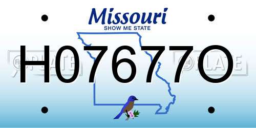 H07677O Missouri License Plate