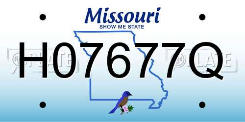 H07677Q Missouri License Plate