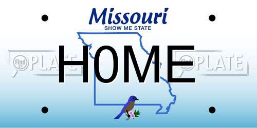 H0ME Missouri License Plate