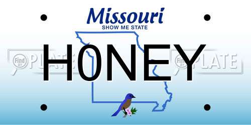 H0NEY Missouri License Plate