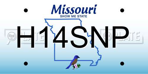 H14SNP Missouri License Plate