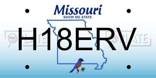 H18ERV Missouri License Plate