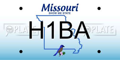 H1BA Missouri License Plate