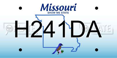 H241DA Missouri License Plate