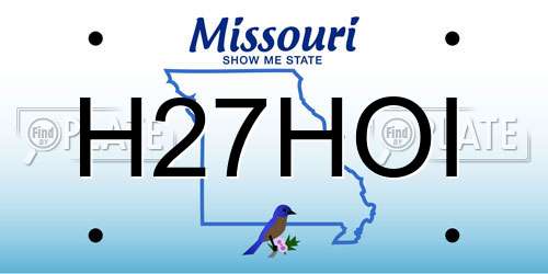 H27HOI Missouri License Plate