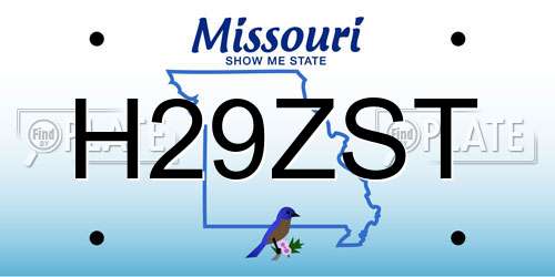H29ZST Missouri License Plate