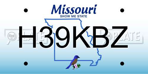 H39KBZ Missouri License Plate
