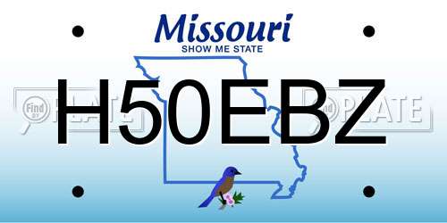 H50EBZ Missouri License Plate
