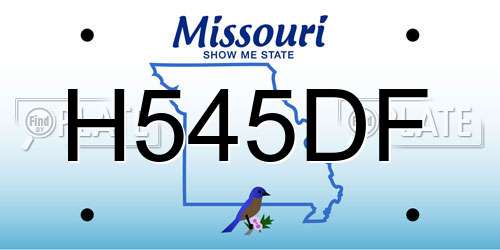 H545DF Missouri License Plate