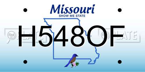 H548OF Missouri License Plate