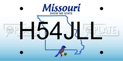 H54JLL Missouri License Plate