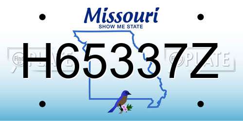 H65337Z Missouri License Plate