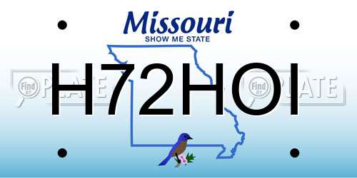 H72HOI Missouri License Plate
