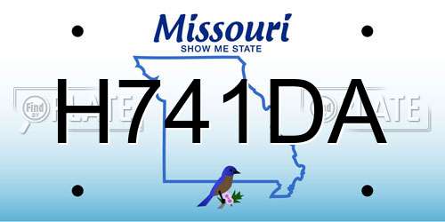 H741DA Missouri License Plate