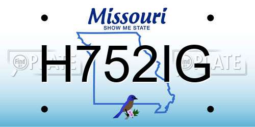 H752IG Missouri License Plate