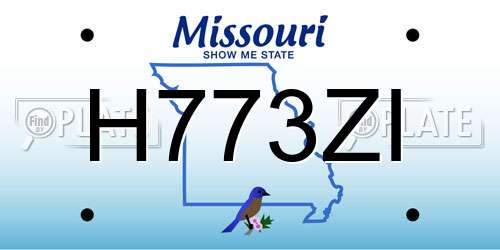 H773ZI Missouri License Plate