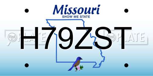 H79ZST Missouri License Plate