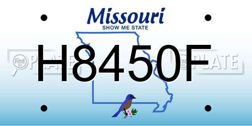 H8450F Missouri License Plate