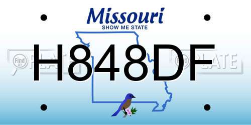 H848DF Missouri License Plate