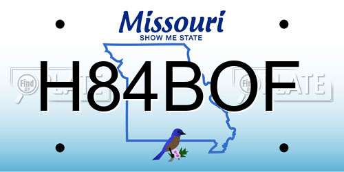 H84BOF Missouri License Plate