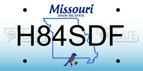 H84SDF Missouri License Plate