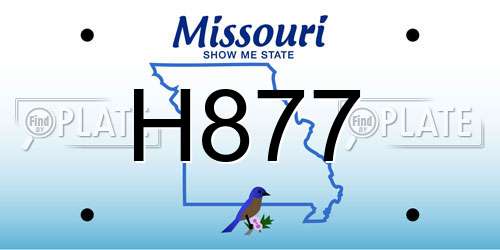 H877 Missouri License Plate