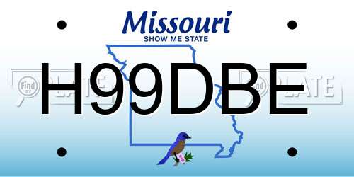 H99DBE Missouri License Plate