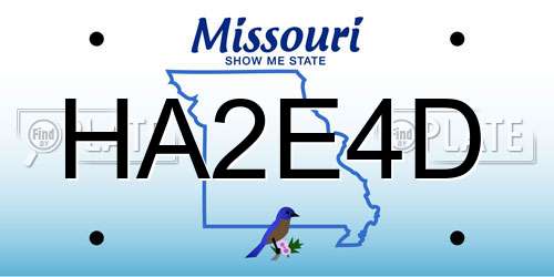 HA2E4D Missouri License Plate