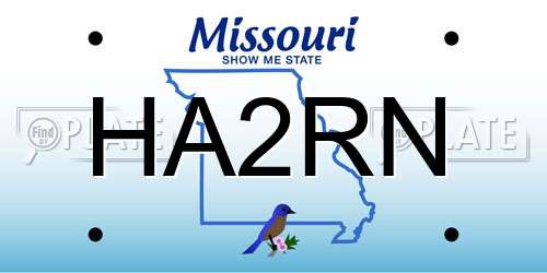HA2RN Missouri License Plate