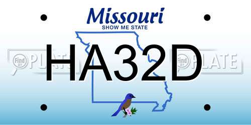 HA32D Missouri License Plate