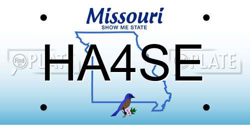 HA4SE Missouri License Plate