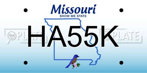 HA55K Missouri License Plate