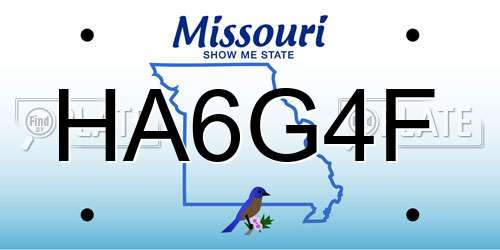 HA6G4F Missouri License Plate
